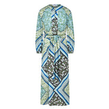 Alida Green Scarf Print Maxi Dress