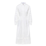 Isla Pleat Detail White Shirt Dress