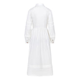 Isla Pleat Detail White Shirt Dress